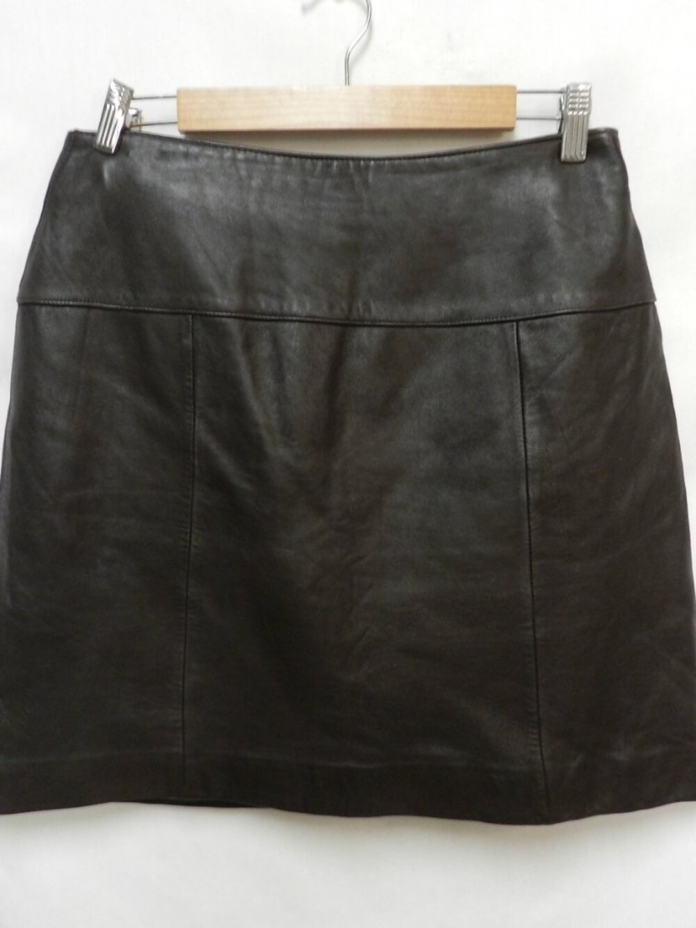 Valerie Stevens New Zealand Lambskin Leather vintage brown skirt lined Size 10